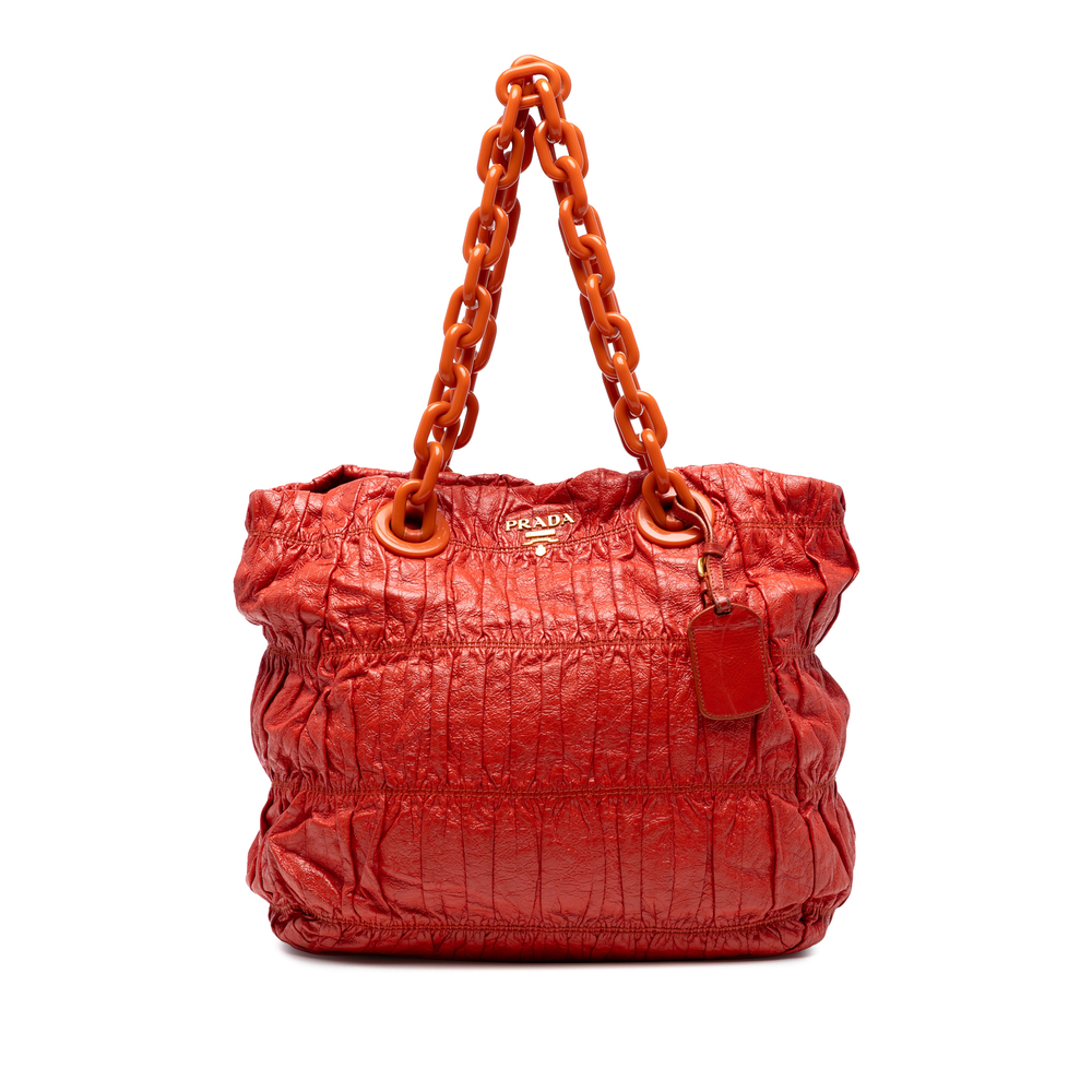 Pre-Loved Prada Vernice Gaufre Chain Tote